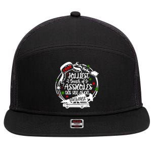 Jolliest Bunch Of Assholes This Side Of The Nut House Xmas 7 Panel Mesh Trucker Snapback Hat