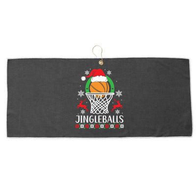 Jingleballs Basketball Player Merry Xmas Christmas Day Gift Large Microfiber Waffle Golf Towel