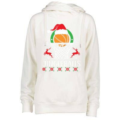 Jingleballs Basketball Player Merry Xmas Christmas Day Gift Womens Funnel Neck Pullover Hood