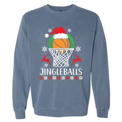 Jingleballs Basketball Player Merry Xmas Christmas Day Gift Garment-Dyed Sweatshirt