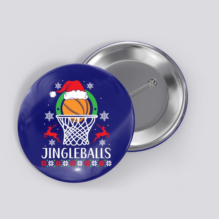 Jingleballs Basketball Player Merry Xmas Christmas Day Gift Button