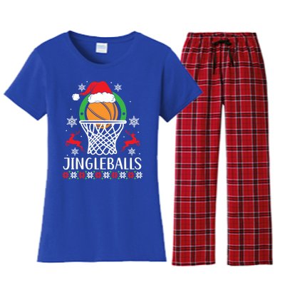 Jingleballs Basketball Player Merry Xmas Christmas Day Gift Women's Flannel Pajama Set