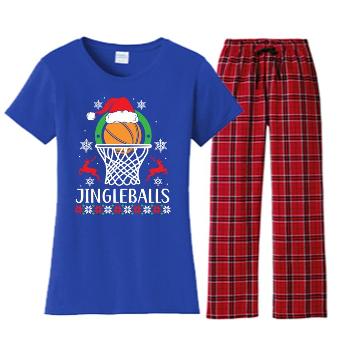 Jingleballs Basketball Player Merry Xmas Christmas Day Gift Women's Flannel Pajama Set