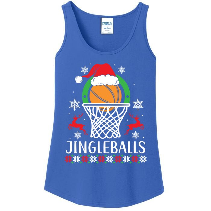 Jingleballs Basketball Player Merry Xmas Christmas Day Gift Ladies Essential Tank