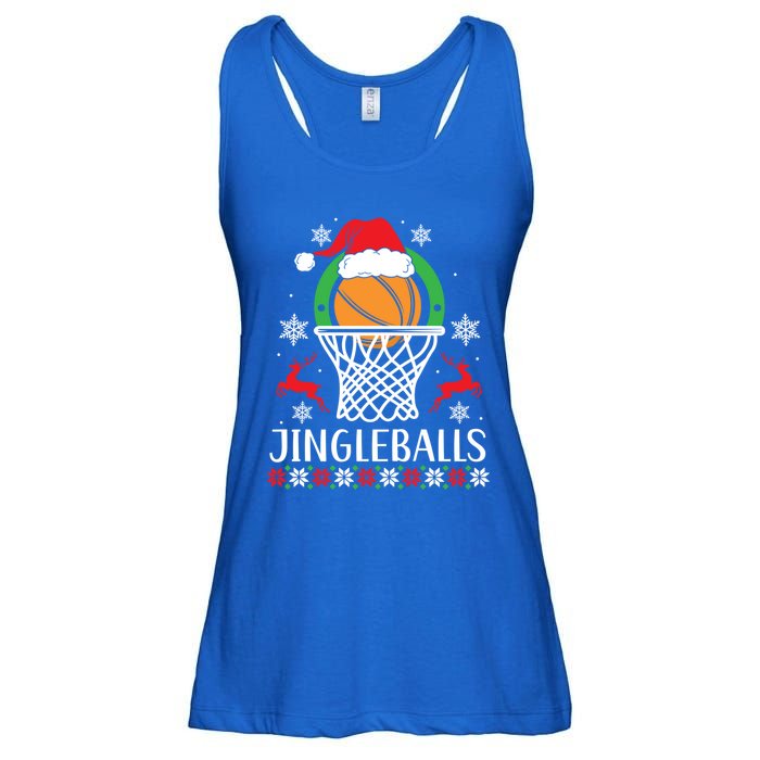 Jingleballs Basketball Player Merry Xmas Christmas Day Gift Ladies Essential Flowy Tank