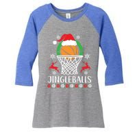 Jingleballs Basketball Player Merry Xmas Christmas Day Gift Women's Tri-Blend 3/4-Sleeve Raglan Shirt