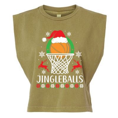 Jingleballs Basketball Player Merry Xmas Christmas Day Gift Garment-Dyed Women's Muscle Tee