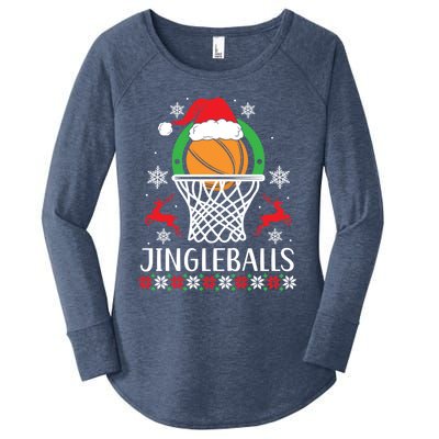 Jingleballs Basketball Player Merry Xmas Christmas Day Gift Women's Perfect Tri Tunic Long Sleeve Shirt