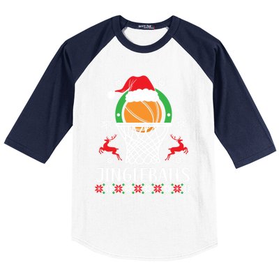 Jingleballs Basketball Player Merry Xmas Christmas Day Gift Baseball Sleeve Shirt