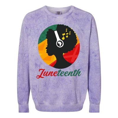 Juneteenth Black Pride Music Colorblast Crewneck Sweatshirt