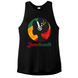 Juneteenth Black Pride Music Ladies PosiCharge Tri-Blend Wicking Tank