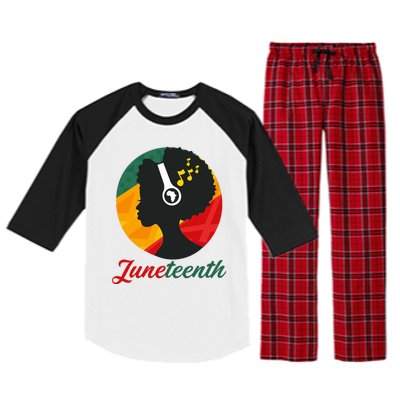 Juneteenth Black Pride Music Raglan Sleeve Pajama Set