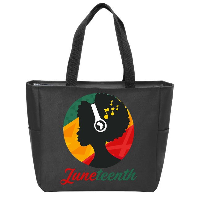Juneteenth Black Pride Music Zip Tote Bag