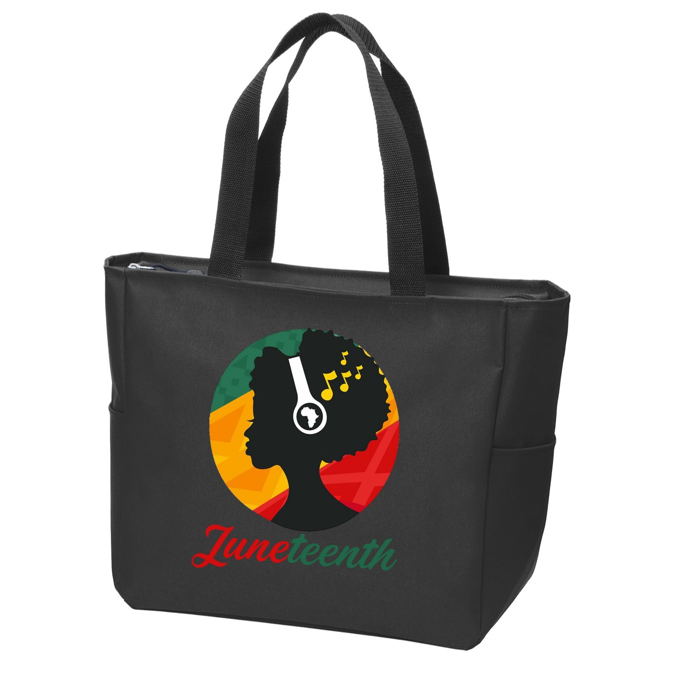 Juneteenth Black Pride Music Zip Tote Bag