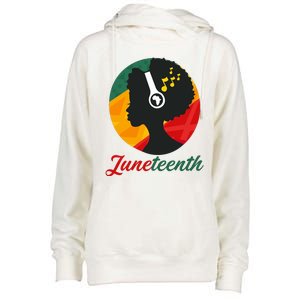 Juneteenth Black Pride Music Womens Funnel Neck Pullover Hood