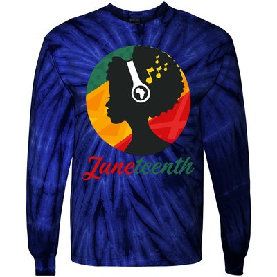 Juneteenth Black Pride Music Tie-Dye Long Sleeve Shirt