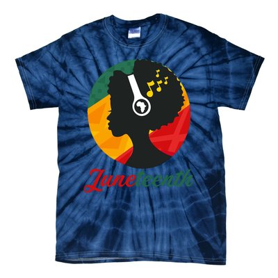 Juneteenth Black Pride Music Tie-Dye T-Shirt