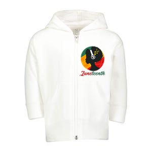 Juneteenth Black Pride Music Toddler Zip Fleece Hoodie