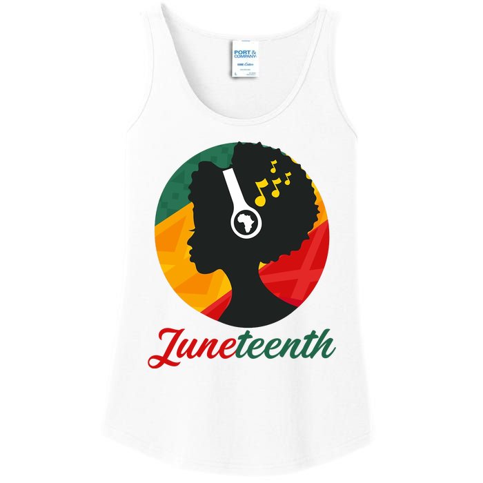 Juneteenth Black Pride Music Ladies Essential Tank