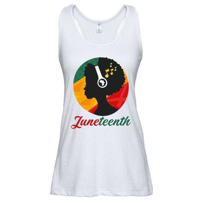 Juneteenth Black Pride Music Ladies Essential Flowy Tank