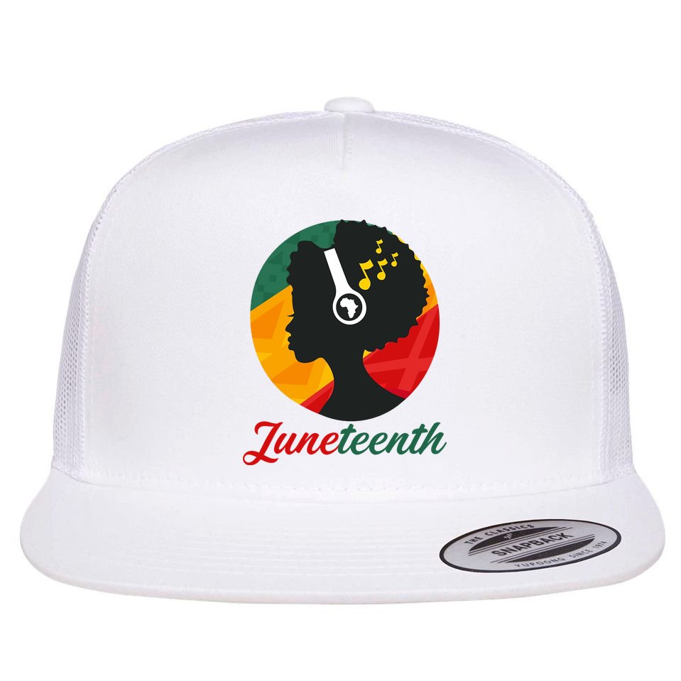 Juneteenth Black Pride Music Flat Bill Trucker Hat