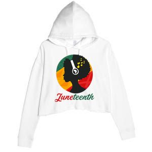 Juneteenth Black Pride Music Crop Fleece Hoodie