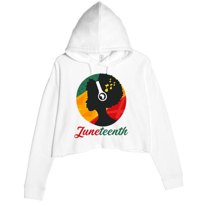 Juneteenth Black Pride Music Crop Fleece Hoodie