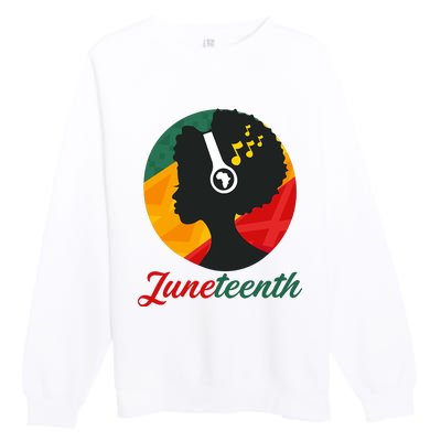 Juneteenth Black Pride Music Premium Crewneck Sweatshirt