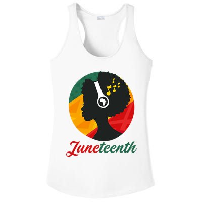 Juneteenth Black Pride Music Ladies PosiCharge Competitor Racerback Tank