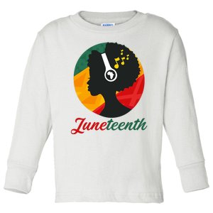 Juneteenth Black Pride Music Toddler Long Sleeve Shirt