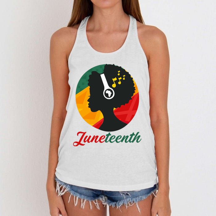 Juneteenth Black Pride Music Women's Knotted Racerback Tank