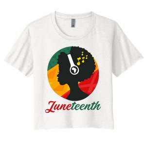 Juneteenth Black Pride Music Women's Crop Top Tee