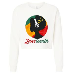 Juneteenth Black Pride Music Cropped Pullover Crew