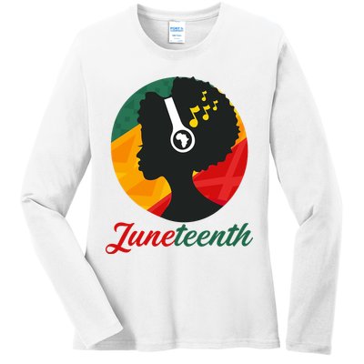 Juneteenth Black Pride Music Ladies Long Sleeve Shirt