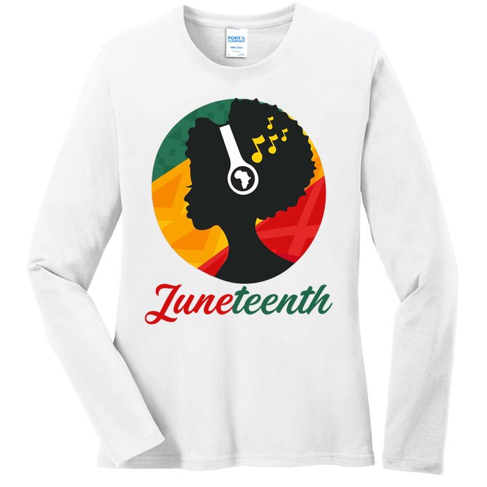 Juneteenth Black Pride Music Ladies Long Sleeve Shirt