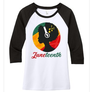 Juneteenth Black Pride Music Women's Tri-Blend 3/4-Sleeve Raglan Shirt