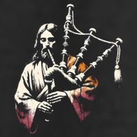 Jesus Bagpipe Player Funny Christian Religious Musician Gift 7 Panel Mesh Trucker Snapback Hat