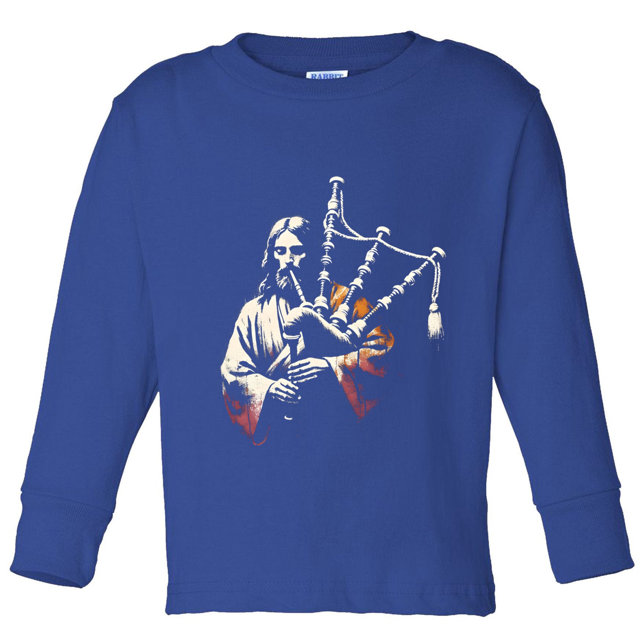 Jesus Bagpipe Player Funny Christian Religious Musician Gift Toddler Long Sleeve Shirt
