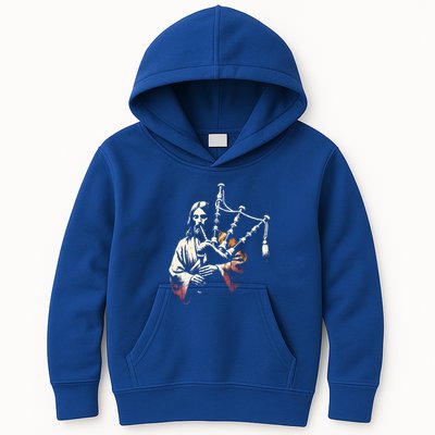 Jesus Bagpipe Player Funny Christian Religious Musician Gift Kids Hoodie