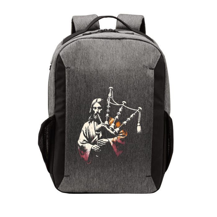 Jesus Bagpipe Player Funny Christian Religious Musician Gift Vector Backpack