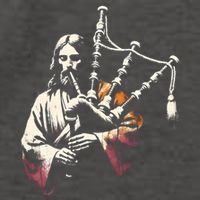 Jesus Bagpipe Player Funny Christian Religious Musician Gift Vector Backpack