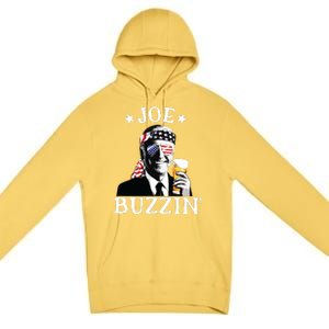 Joe Buzzin Patriotic July 4th Drinking President Joe Biden Premium Pullover Hoodie