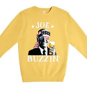 Joe Buzzin Patriotic July 4th Drinking President Joe Biden Premium Crewneck Sweatshirt