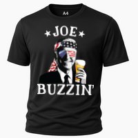 Joe Buzzin Patriotic July 4th Drinking President Joe Biden Cooling Performance Crew T-Shirt