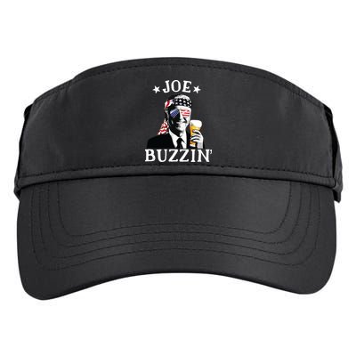 Joe Buzzin Patriotic July 4th Drinking President Joe Biden Adult Drive Performance Visor