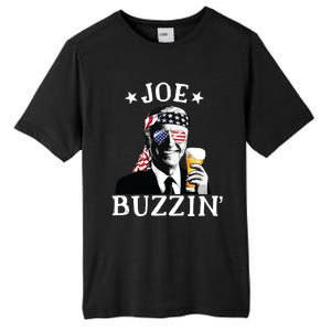 Joe Buzzin Patriotic July 4th Drinking President Joe Biden Tall Fusion ChromaSoft Performance T-Shirt