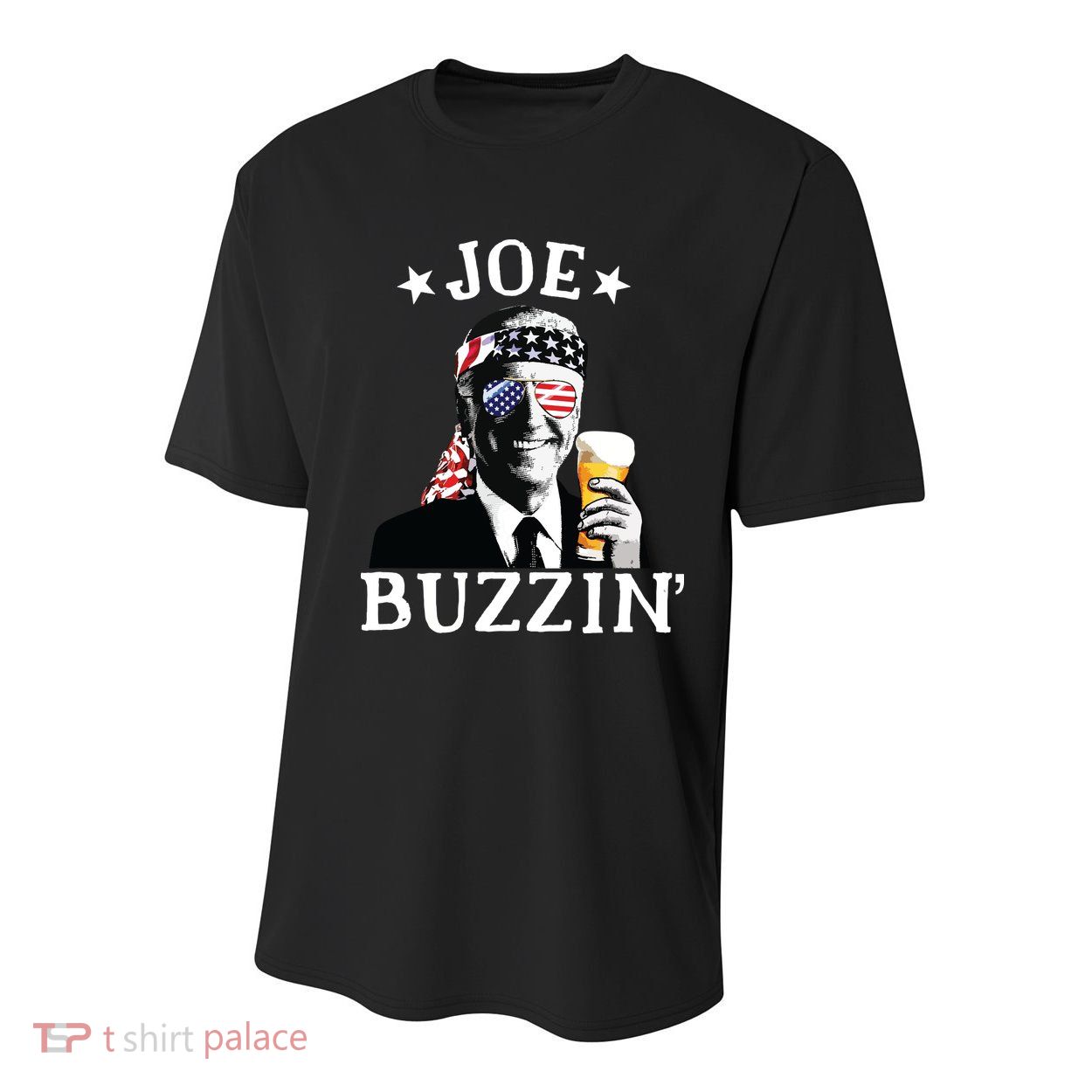Joe Buzzin Patriotic July 4th Drinking President Joe Biden Youth Performance Sprint T-Shirt