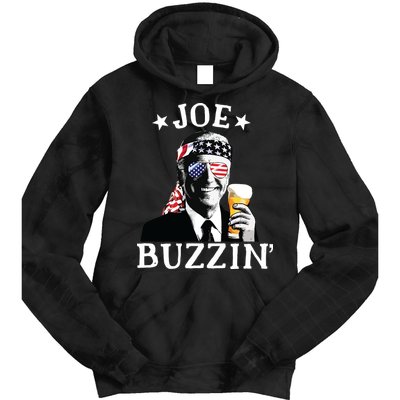 Joe Buzzin Patriotic July 4th Drinking President Joe Biden Tie Dye Hoodie