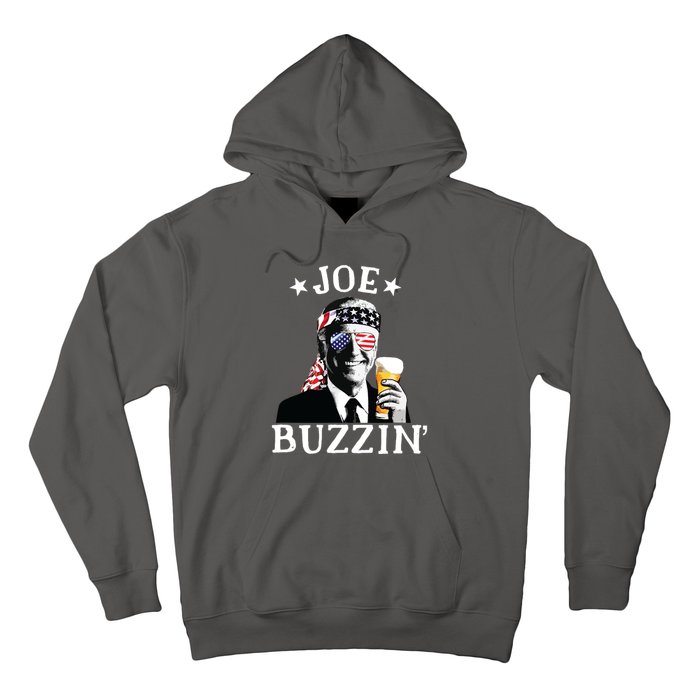 Joe Buzzin Patriotic July 4th Drinking President Joe Biden Hoodie