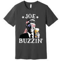 Joe Buzzin Patriotic July 4th Drinking President Joe Biden Premium T-Shirt